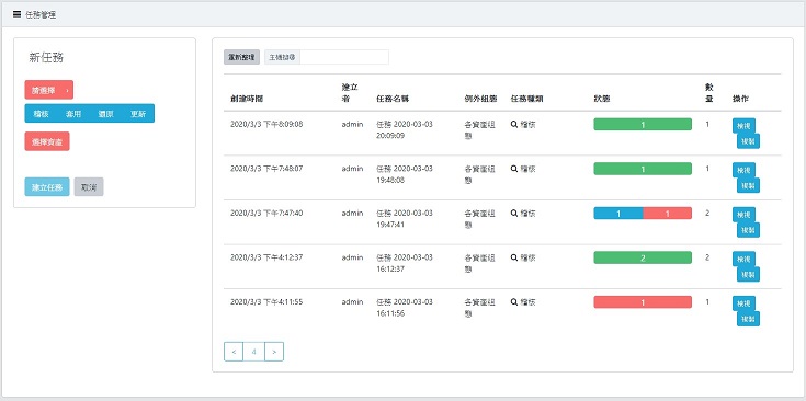 中華龍網 GCB 政府資安組態稽核軟體-任務管理